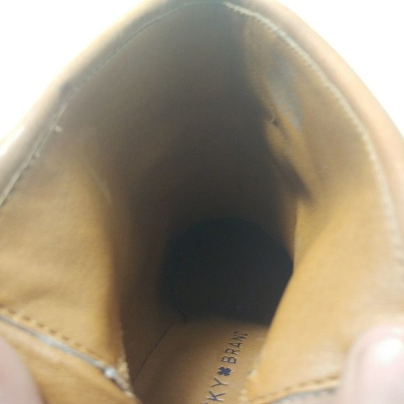 Lucky Brand Brown Leather Nycott Ankle Boots Size 7m - Picture 8 of 9